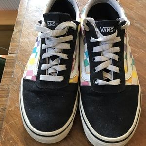 Multicolored Checkerboard Vans